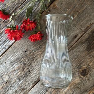 Vintage HOOSIER Clear Glass Vase 10" Tall